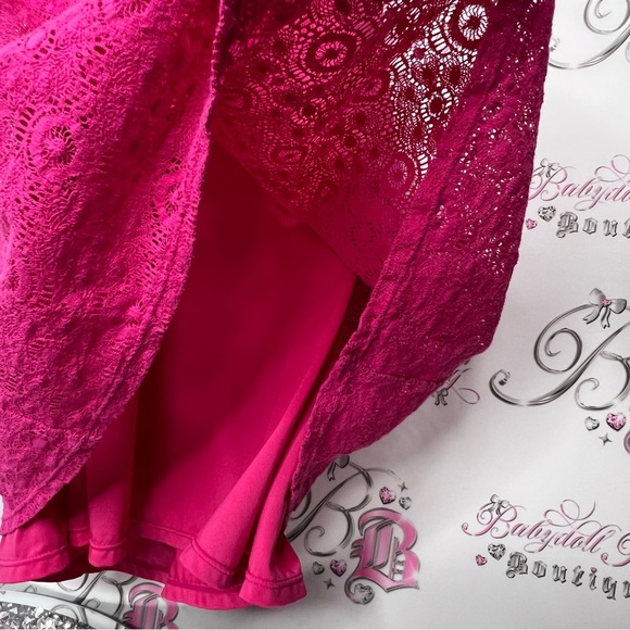 Victoria’s Secret dress bra top vintage, crocheted, pink floral, babydoll halter - Picture 9 of 13